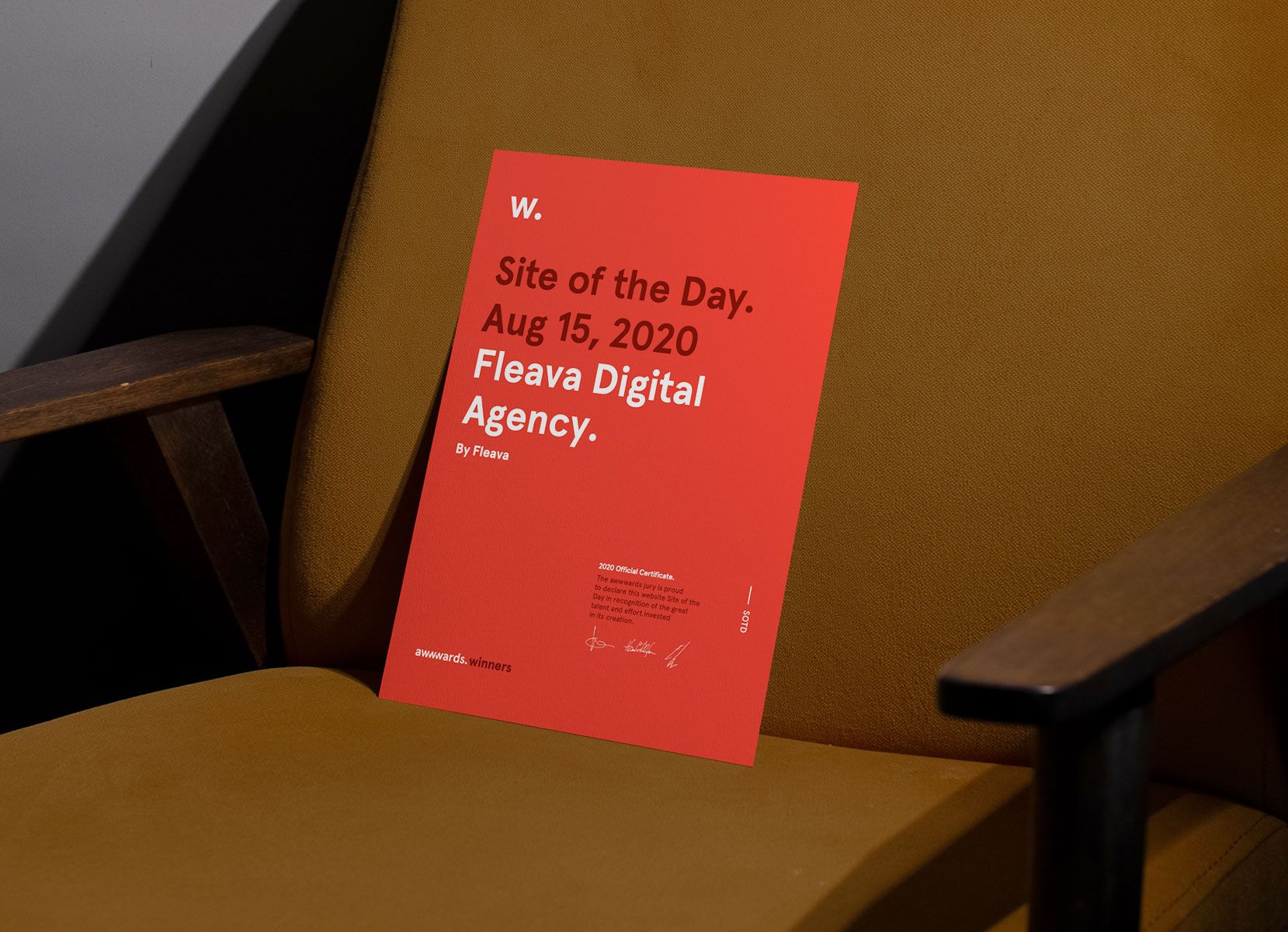 Site of the Day Awwwards Certificate — Fleava Digital Agency