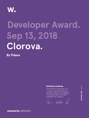 Awwwards Developer Award — Clorova by Fleava