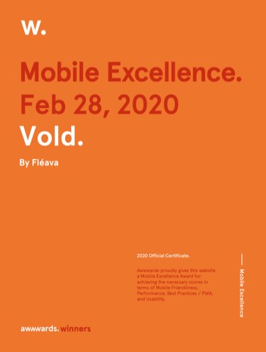 Awwwards Mobile Excellence — Vold by Fleava
